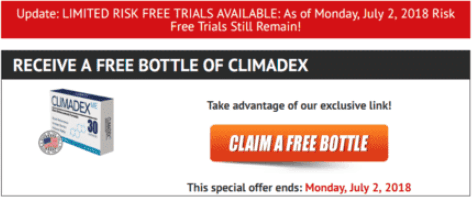 Climadex claims you can have a free bottle of the erectile dysfunction supplement