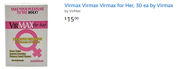 Virmax For Her is sold on Amazon