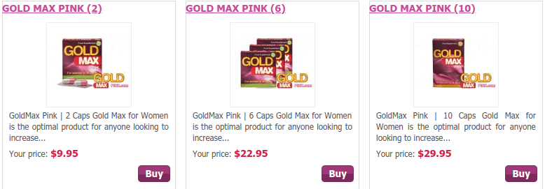 Gold Max Pink is a popular female version of Viagra