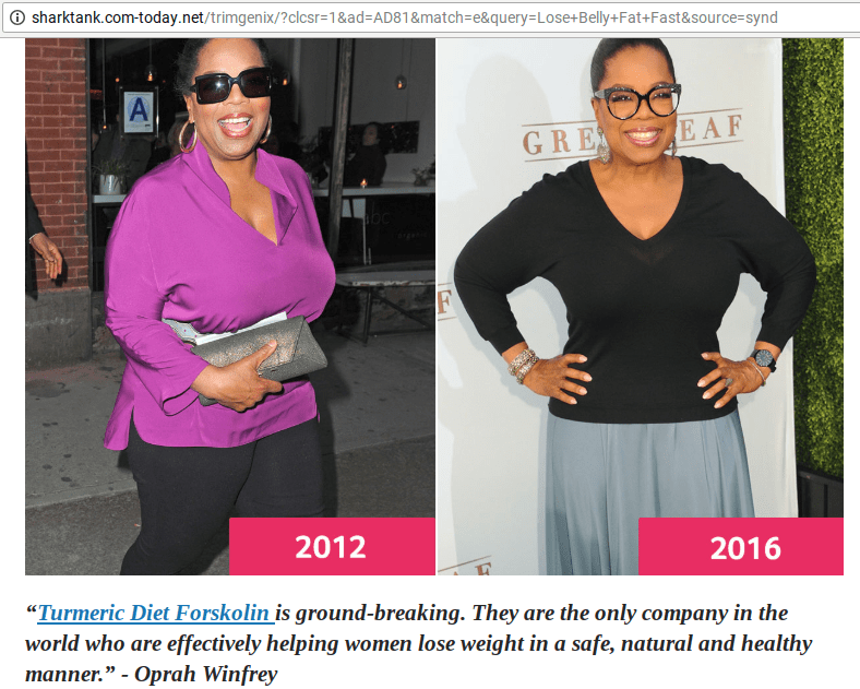 Supplement scammers like Slimfit 180 use fake celebrity endorsements