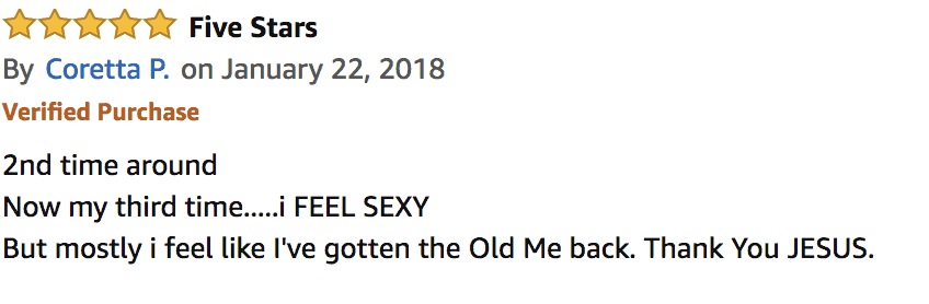 positive review of lipo 6 black hers on amazon
