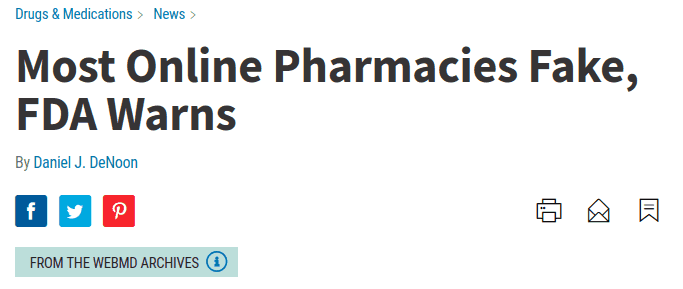 FDA warns that most online pharmacies are fake