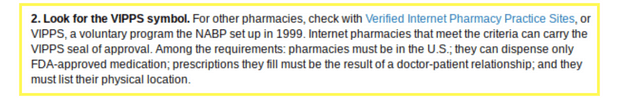 Pharmacy RX One does not have the VIPPS symbol on their website so it cannot be trusted