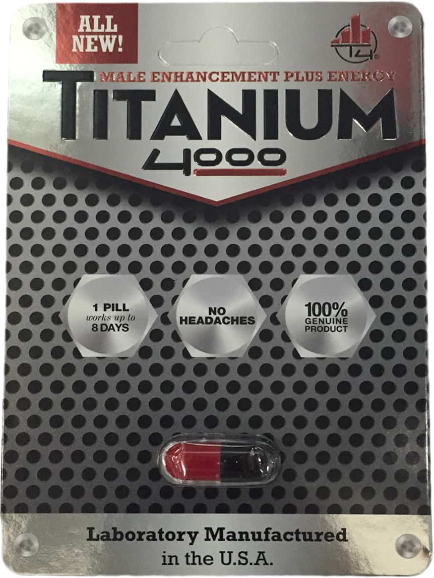 Rhino 12 Titanium 4000 sex pill packaging. 