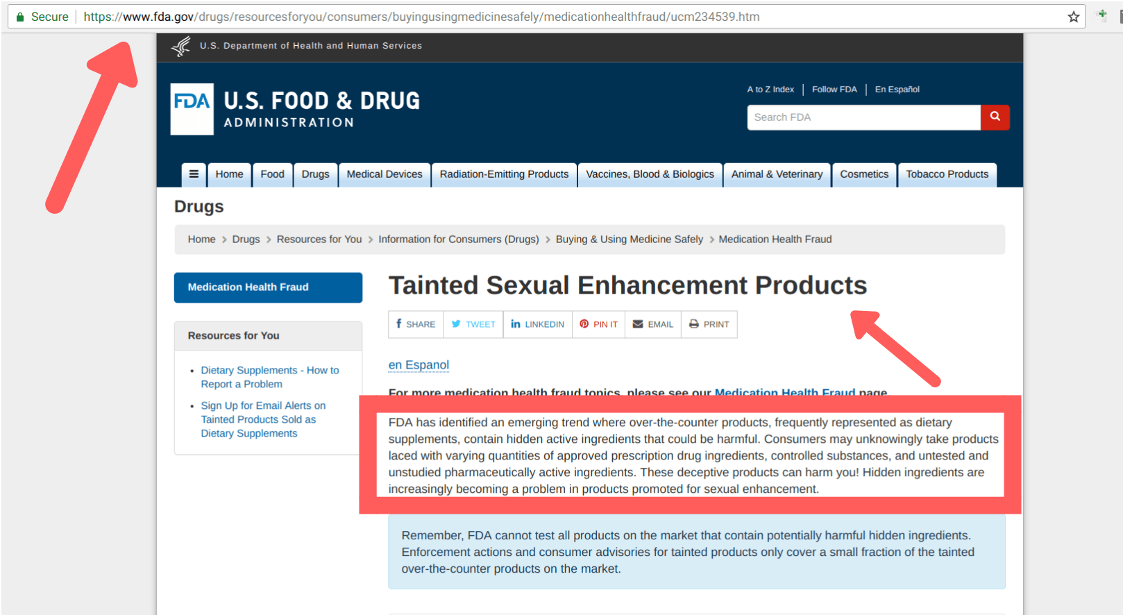 The FDA warns of companies injecting fake Sildenafil into their products