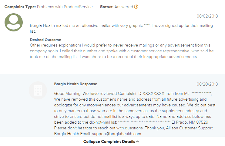 Wachsen Riesig complaint about mailers