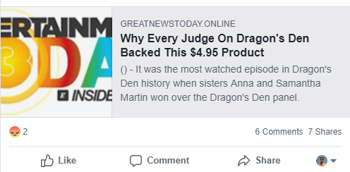 facebook shark tank weight loss ad