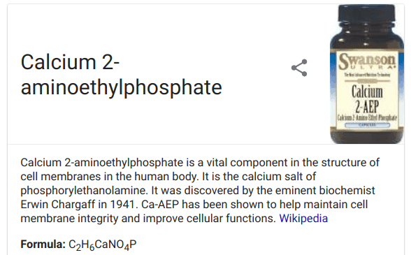 2-AEP is the main ingredient in Membrane Integrity Factor anti-aging pills