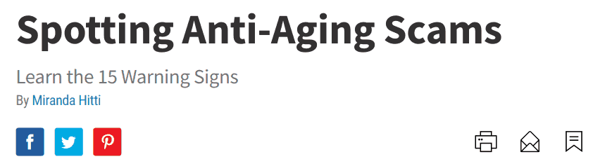 WebMD wrote a great article on how to spot anti-aging scams like Membrane Integrity Factor