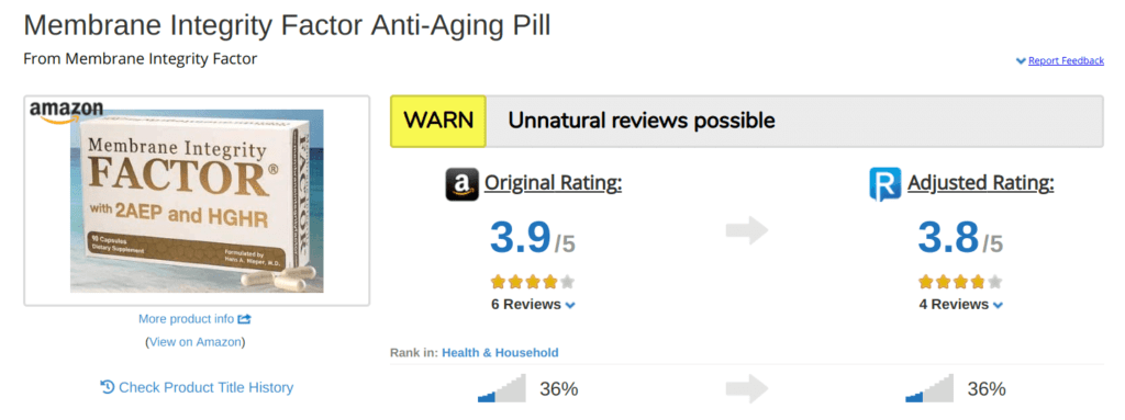 Membrane Integrity Factor potentially has fake reviews