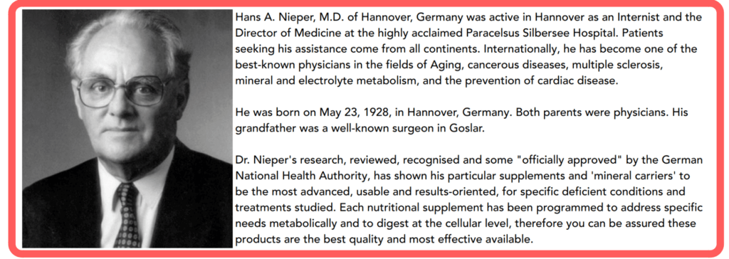 Dr Nieper is supposedly the inventor of Membrane Integrity Factor