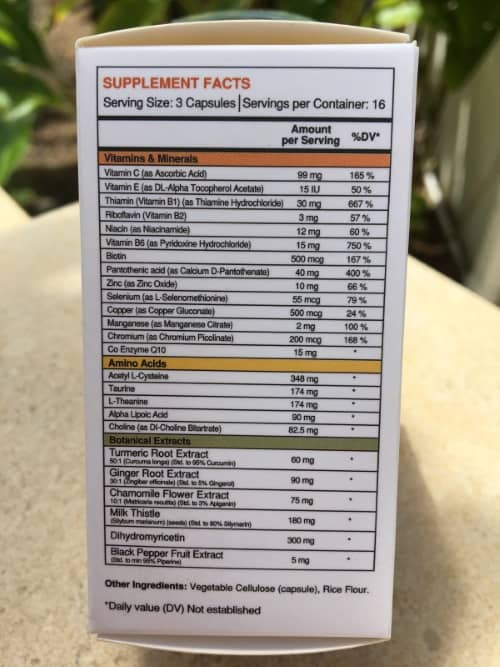 afterdrink ingredients label