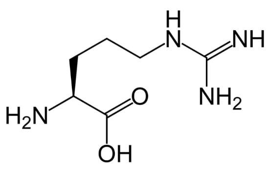 molecular structure of l-arginine, another primary ingredient in Montezumas Secret