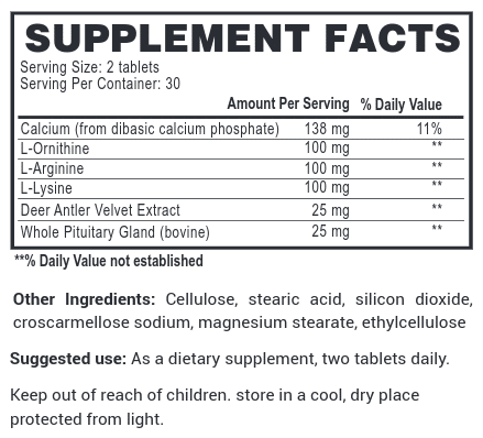 p-mb elite ingredients label