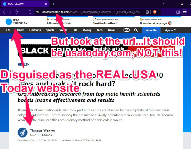 fake usa today ad marketing sex enhancement gummies for men