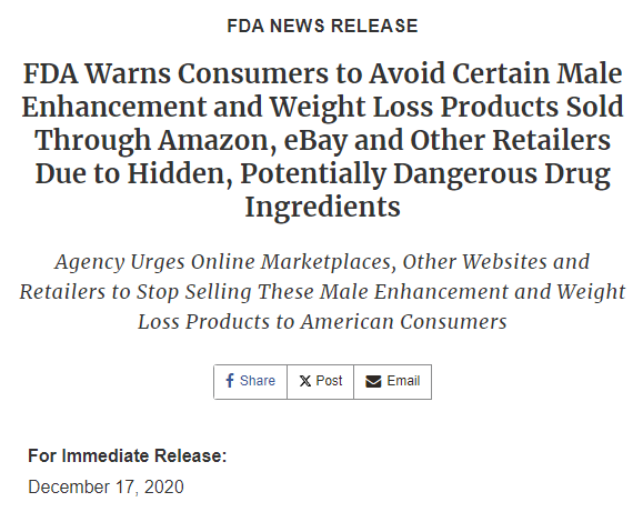 fda warning about male enhancement gummies