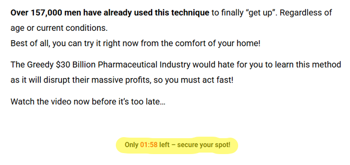vicks trick sense of urgency timer