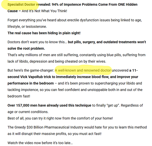 vicks vapor rub and baking soda trick supposed doctor endorsement advert